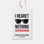 私は何も後悔しないバチェロレッテ二日酔いキット ギフトタグ (正面)