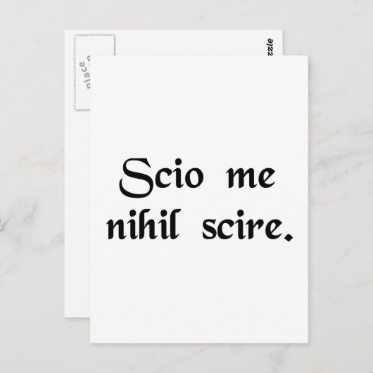 私は何も知らないことを知っている。 ポストカード (正面/裏面)