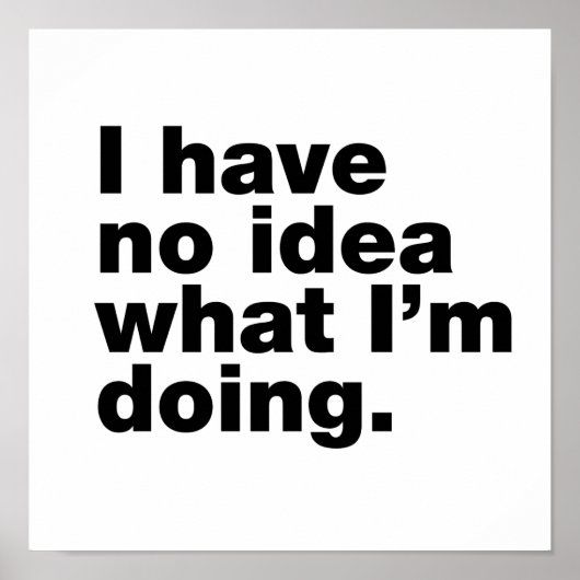 私は何をしているアイディアを持っていない ポスター (正面)