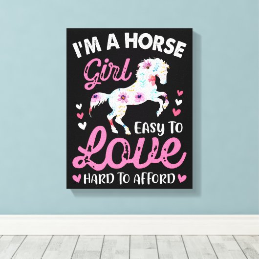 私は余裕を持って懸命を愛する馬の少女簡単 キャンバスプリント (インサイチュ (ウッドフロア))