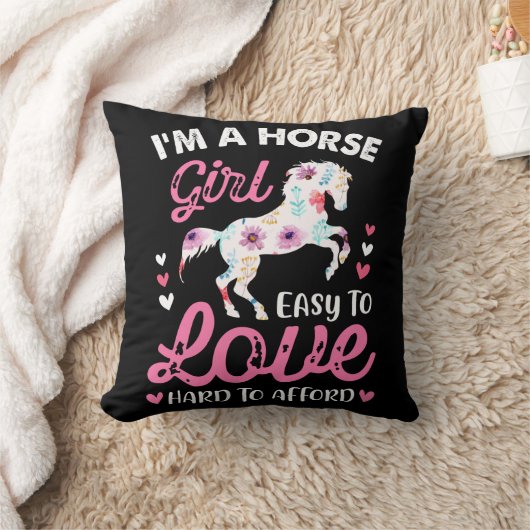 私は余裕を持って懸命を愛する馬の少女簡単 クッション (ブランケット)