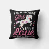 私は余裕を持って懸命を愛する馬の少女簡単 クッション (裏面)