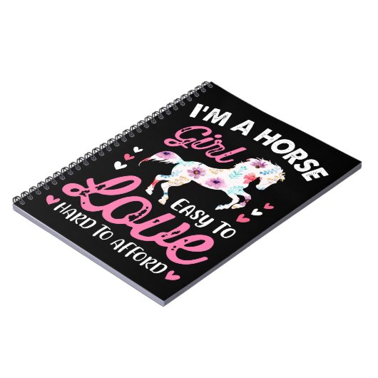 私は余裕を持って懸命を愛する馬の少女簡単 ノートブック (左側)