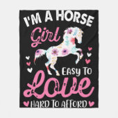 私は余裕を持って懸命を愛する馬の少女簡単 フリースブランケット (正面)