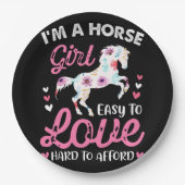 私は余裕を持って懸命を愛する馬の少女簡単 ペーパープレート (正面)