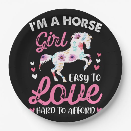 私は余裕を持って懸命を愛する馬の少女簡単 ペーパープレート (正面)
