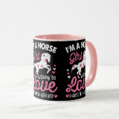 私は余裕を持って懸命を愛する馬の少女簡単 マグカップ (正面右)