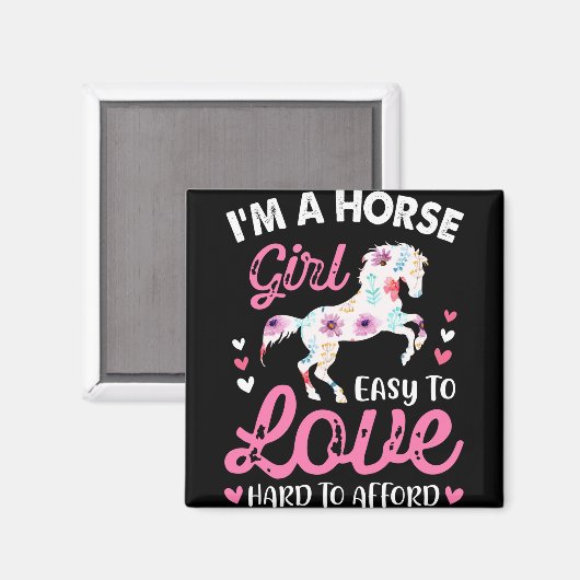 私は余裕を持って懸命を愛する馬の少女簡単 マグネット (正面/裏面)