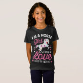 私は余裕を持って懸命を愛する馬の少女簡単 Tシャツ (正面フル)