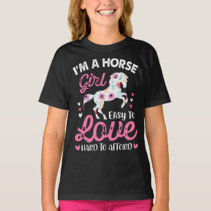 私は余裕を持って懸命を愛する馬の少女簡単 Tシャツ