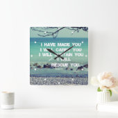 私は作りました; 私は聖書の詩運びます スクエア壁時計 (ホーム)