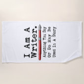 私は作家おもしろい作家書だ ビーチタオル (正面)