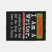 私は作家おもしろい作家書だ フリースブランケット (正面(横))