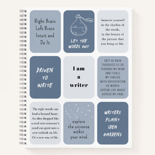 私は作家のやる気を起こさせる引用文 ノートブック (正面)