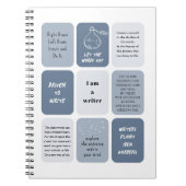 私は作家のやる気を起こさせる引用文 ノートブック (正面)