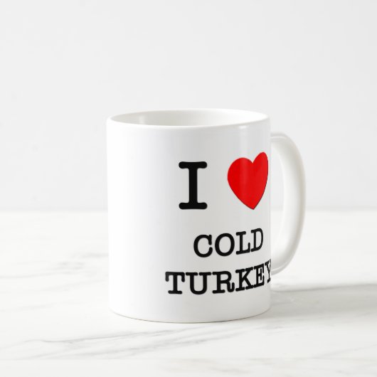 私は依存習慣の急な断ち切りを愛します コーヒーマグカップ (正面右)