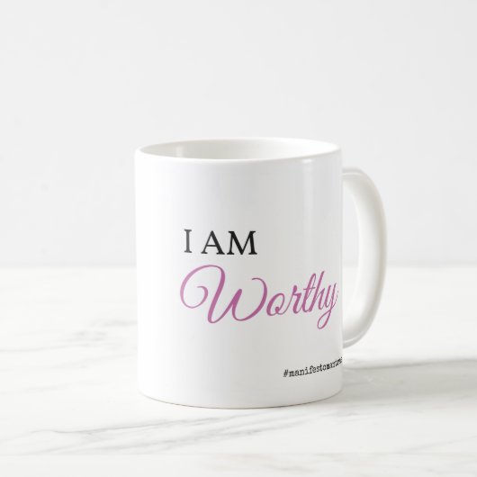 私は価値がある声明の信念のマグです コーヒーマグカップ (正面右)