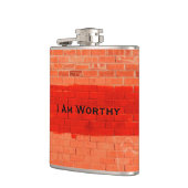 「私は価値がある」カスタマイズ可能おもしろい フラスク (左)