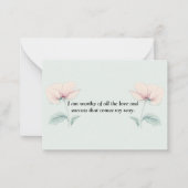 私は価値がある…フラットノートカード ノートカード (正面)