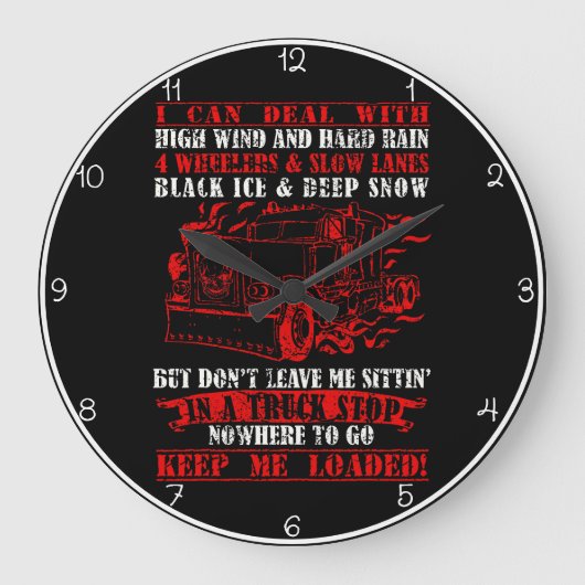 私は保ロード：トラック運転手の言い訳 ラージ壁時計 (正面)