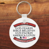 私は保守的だ キーホルダー (正面)