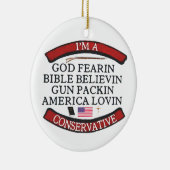 私は保守的だ セラミックオーナメント (右)