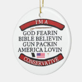 私は保守的だ セラミックオーナメント (左)