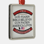 私は保守的だ メタルオーナメント (右)