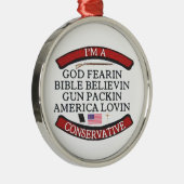 私は保守的だ メタルオーナメント (右)