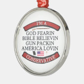 私は保守的だ メタルオーナメント (左)