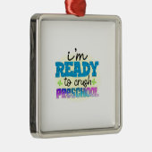 私は保育園を潰す準備ができている メタルオーナメント (右)