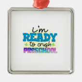 私は保育園を潰す準備ができている メタルオーナメント (正面)