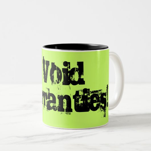 私は保証を無効にします ツートーンマグカップ (正面右)