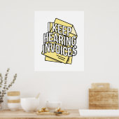 私は保請求書会計士の簿記係のギフトを聞く ポスター (キッチン)