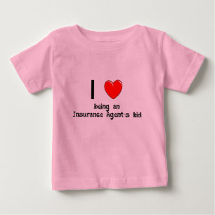 私は保険代理店の子供のTシャツであることを愛します ベビーTシャツ