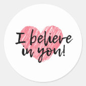 私は信じお前の中で愛ハートラウンドのシール ラウンドシール (正面)