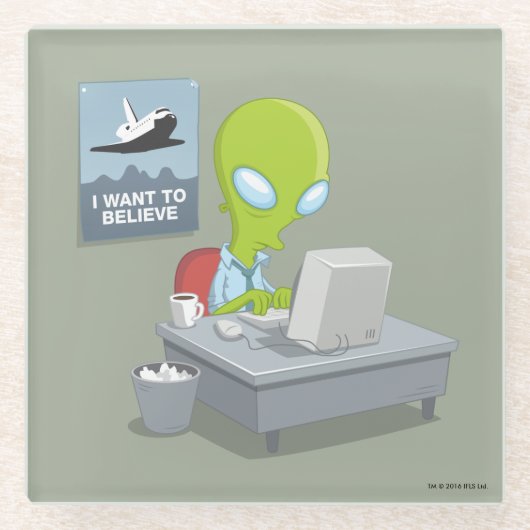 私は信じたいと思います ガラスコースター (正面)