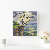 私は信じて恐れない。イザヤ12:2 スクエア壁時計 (ホーム)