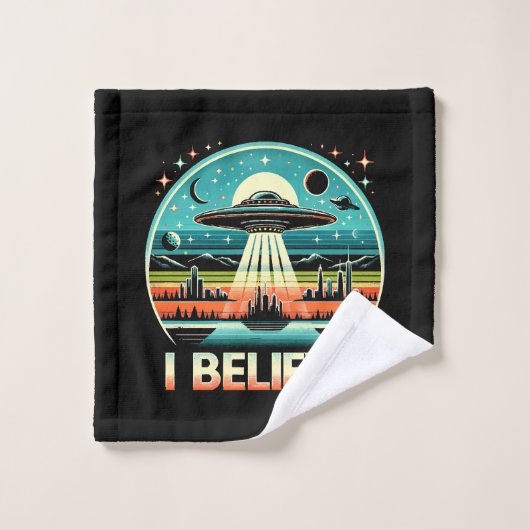 私は信じる - UFO ウォッシュタオル (ウォッシュタオル)