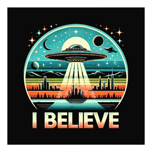 私は信じる - UFO フォトプリント            (正面)