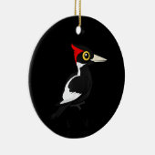 私は信じアイボリーの木ペッカーバードラブ セラミックオーナメント (右)