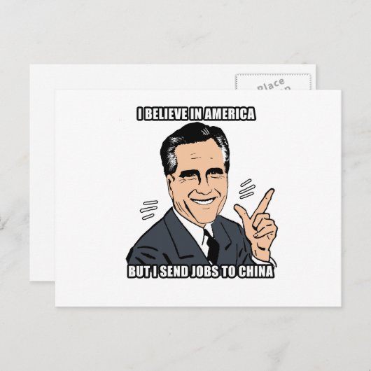 私は信じアメリカでも、私は中国に仕事を送る – .p ポストカード (正面/裏面)