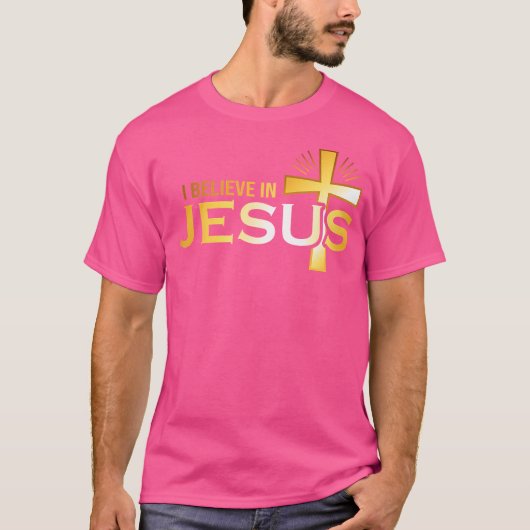 私は信じイエスに入った – クリスチャン Tシャツ (正面)