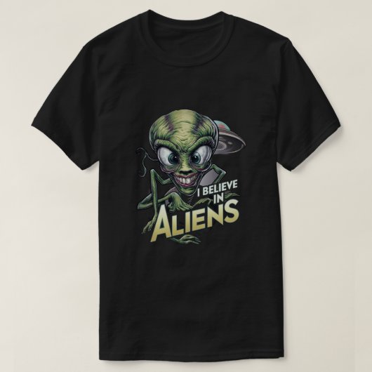 私は信じエイリアン Tシャツ (デザイン正面)