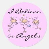 私は信じエンジェルスのシールを着ている ラウンドシール (正面)