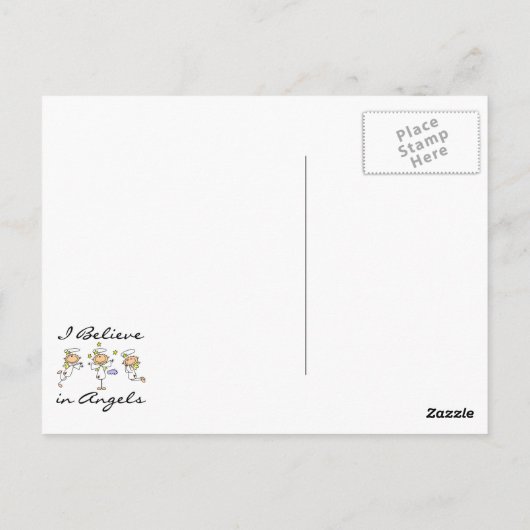 私は信じエンジェルスTシャツとギフトを着ている ポストカード (裏面)