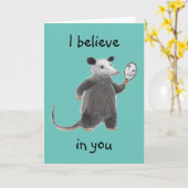 私は信じオポッソムの挨拶状を励ました カード (黄色い花)