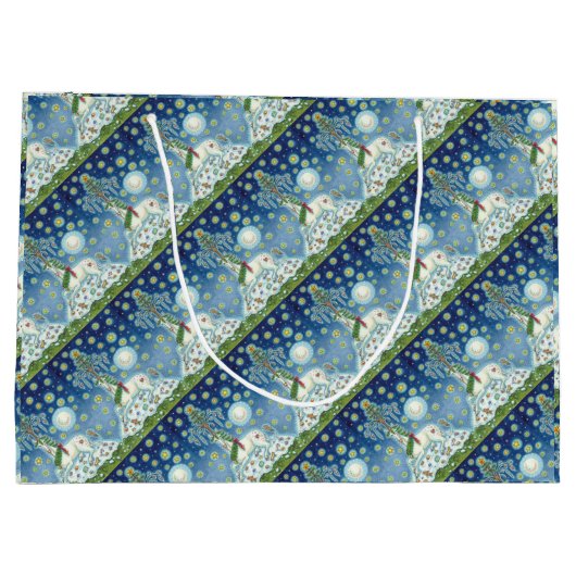 私は信じクリスマスのユニコーン大きな抱き枕 ラージペーパーバッグ (裏面)