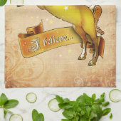 私は信じユニコーンで キッチンタオル (折り畳み)