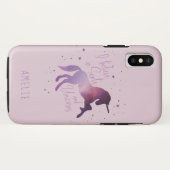 私は信じユニコーンとサンタ銀河系クリスマスに住んでいる Case-Mate iPhoneケース (裏面(横))